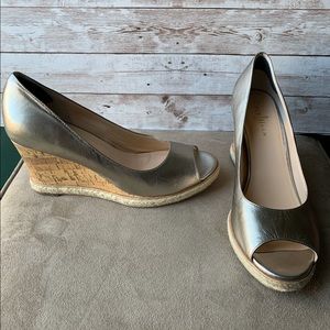 Cole Haan Gold Metallic Wedges